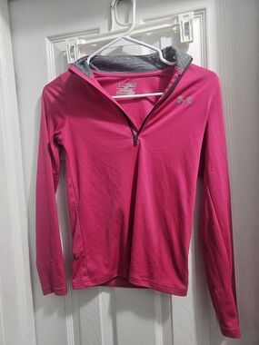 Under Armour Pink Quarter-Zip Performance Top Girls Size Ymd